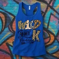 Wild About Kindergarten Leopard Print School Teacher Gift Women's Tank Top thumb 3