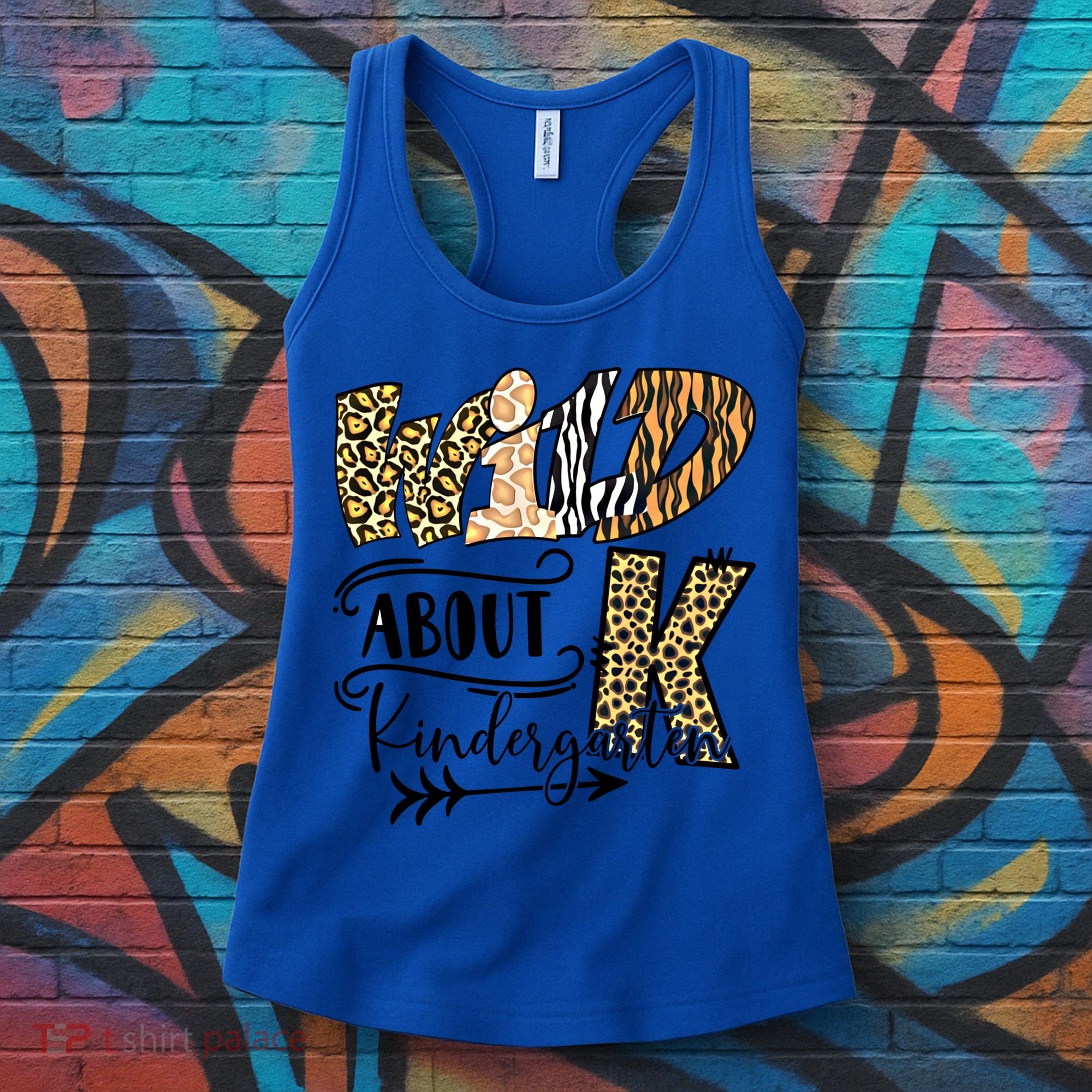 Wild About Kindergarten Leopard Print School Teacher Gift Women's Tank Top