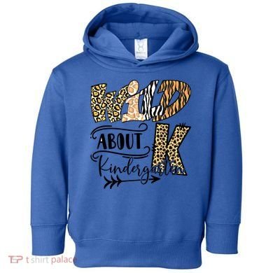 Wild About Kindergarten Leopard Print School Teacher Gift Toddler Hoodie
