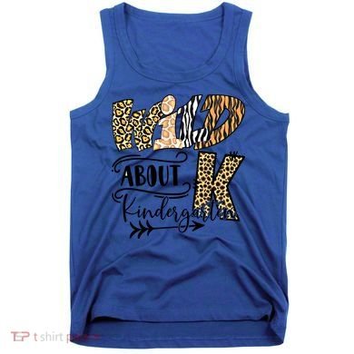 Wild About Kindergarten Leopard Print School Teacher Gift Tank Top