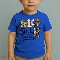 Wild About Kindergarten Leopard Print School Teacher Gift Toddler T-Shirt thumb 2
