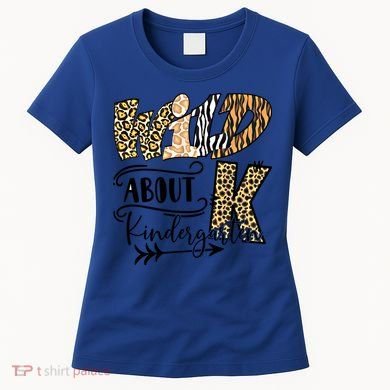 Wild About Kindergarten Leopard Print School Teacher Gift Women's T-Shirt