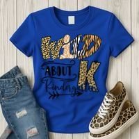 Wild About Kindergarten Leopard Print School Teacher Gift Women's T-Shirt thumb 3