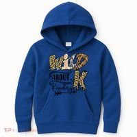 Wild About Kindergarten Leopard Print School Teacher Gift Kids Hoodie thumb 0