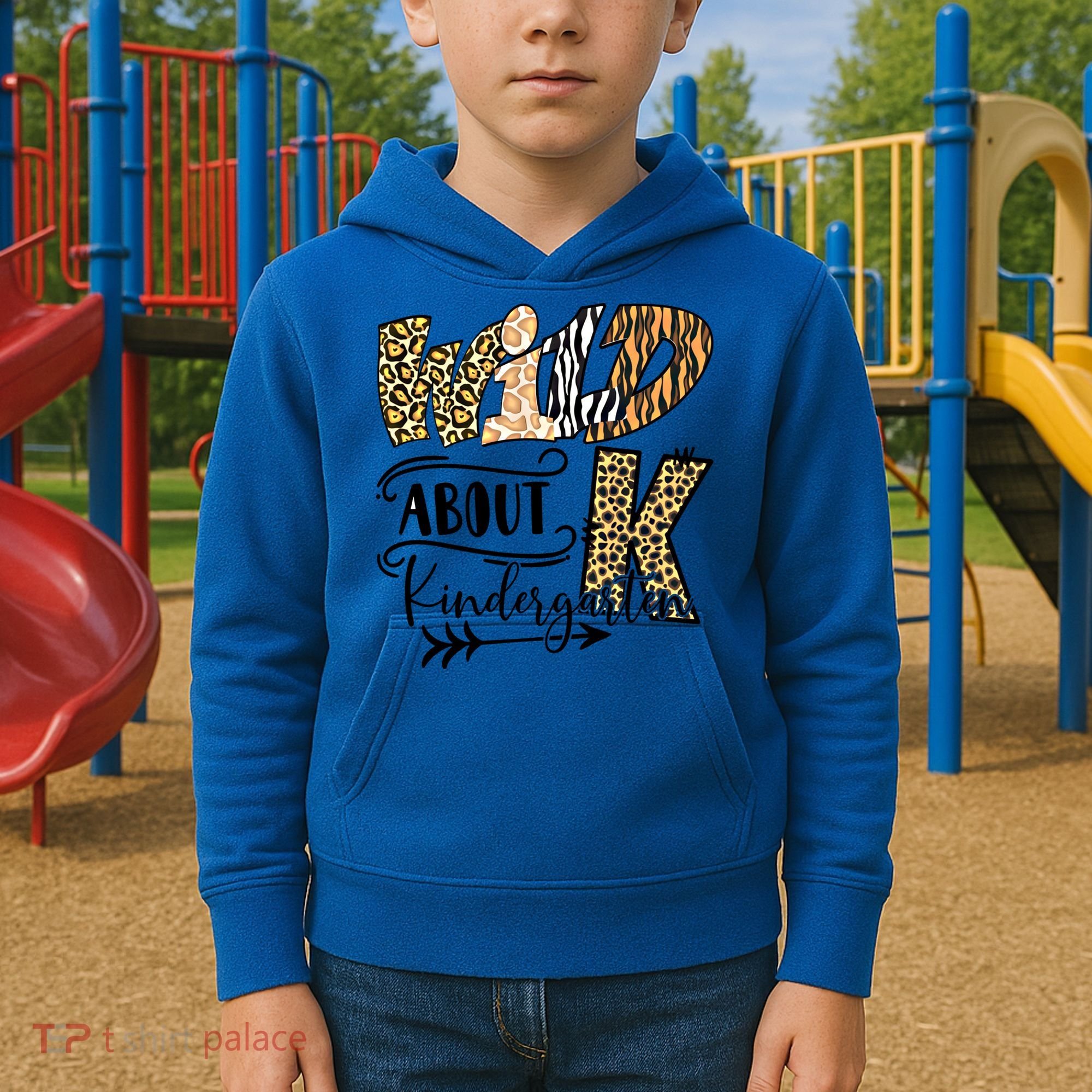 Wild About Kindergarten Leopard Print School Teacher Gift Kids Hoodie