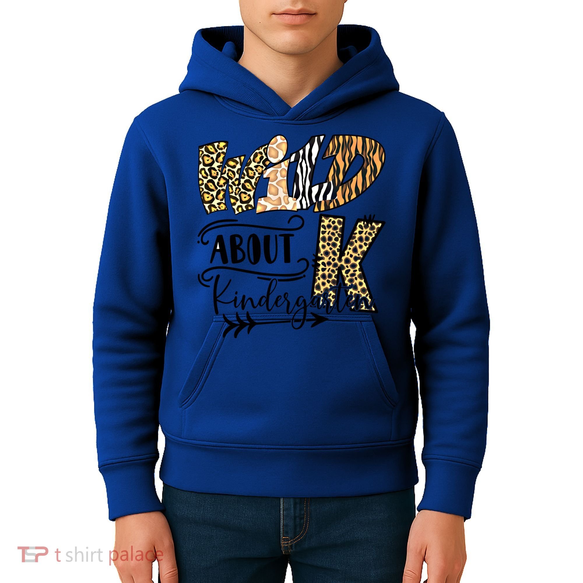 Wild About Kindergarten Leopard Print School Teacher Gift Kids Hoodie