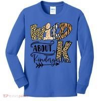 Wild About Kindergarten Leopard Print School Teacher Gift Kids Long Sleeve Shirt thumb 0