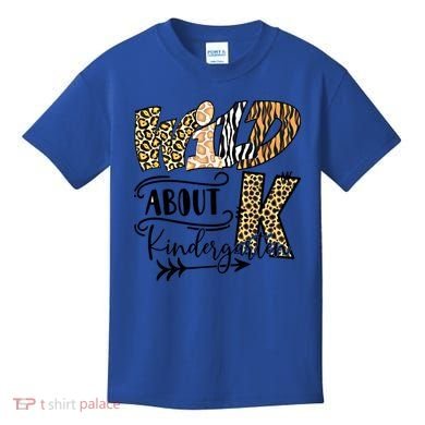 Wild About Kindergarten Leopard Print School Teacher Gift Kids T-Shirt