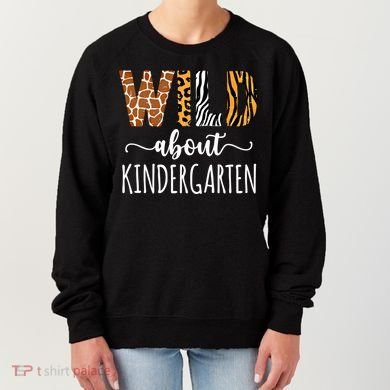 Wild About Kindergarten Teacher Leopard Print Gift Women's Sweatshirt