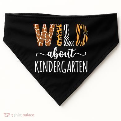 Wild About Kindergarten Teacher Leopard Print Gift USA-Made Doggie Bandana