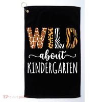Wild About Kindergarten Teacher Leopard Print Gift Golf Towel thumb 0