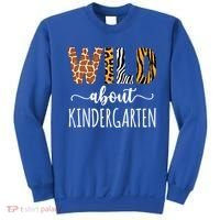 Wild About Kindergarten Teacher Leopard Print Gift Sweatshirt thumb 0