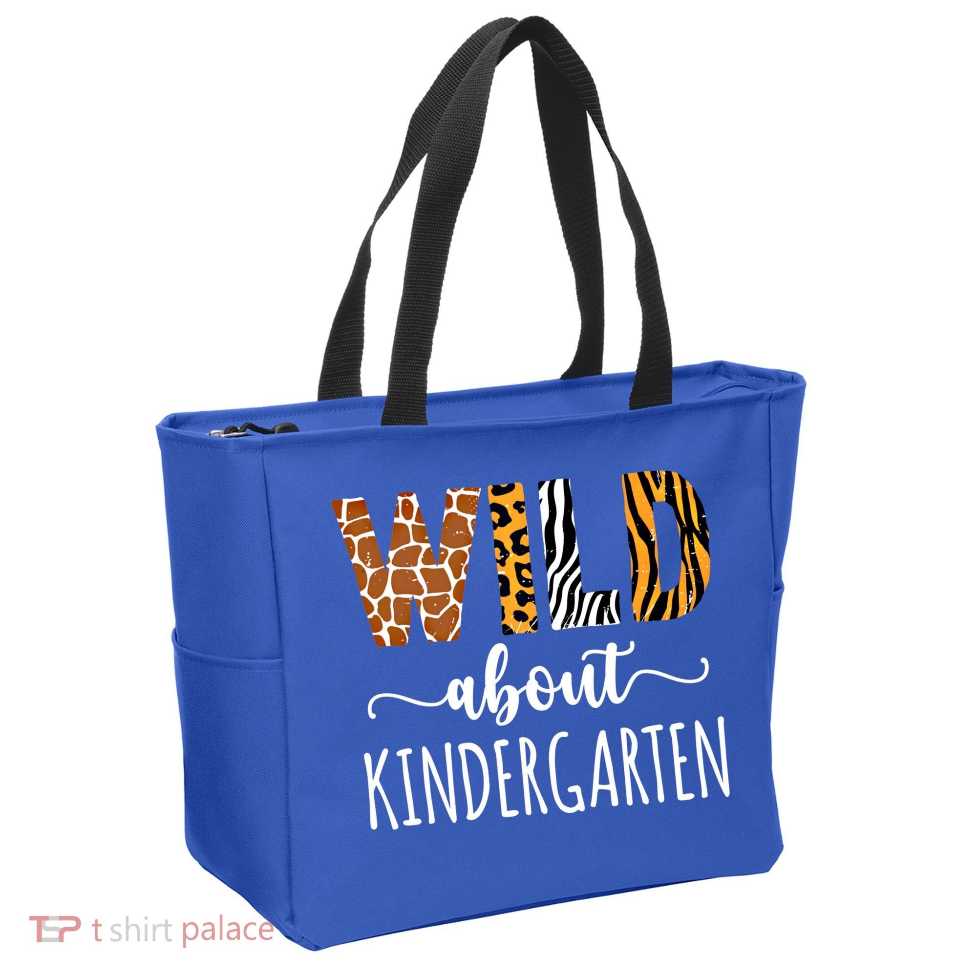Wild About Kindergarten Teacher Leopard Print Gift Tote Bag
