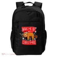 Wake Me Up When It's Christmas Funny Sloth Backpack thumb 0
