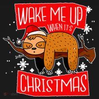 Wake Me Up When It's Christmas Funny Sloth Women's Hoodie thumb 2