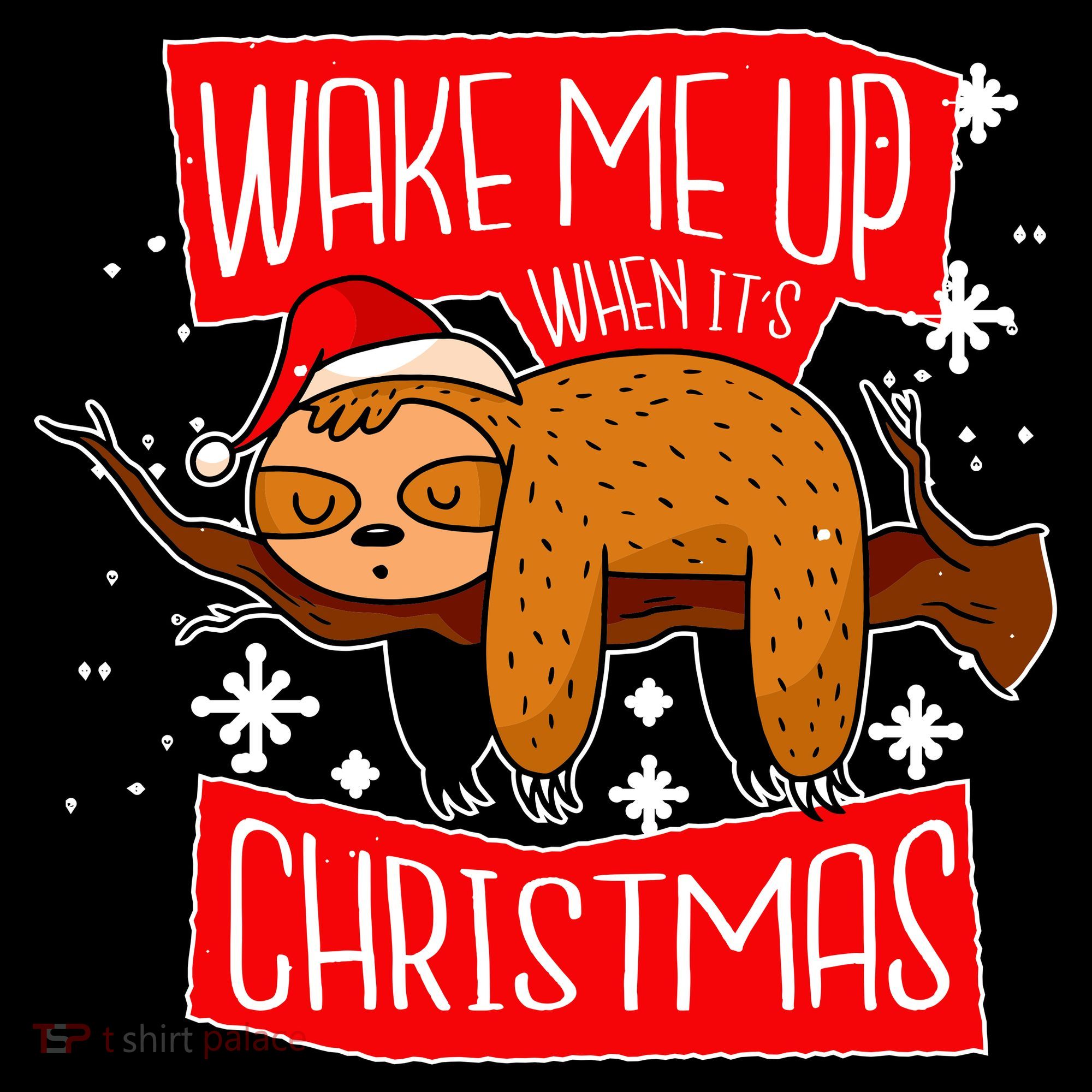 Wake Me Up When It's Christmas Funny Sloth Women's Hoodie