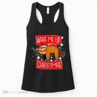 Wake Me Up When It's Christmas Funny Sloth Women's Tank Top thumb 0