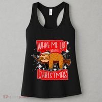 Wake Me Up When It's Christmas Funny Sloth Women's Tank Top thumb 3
