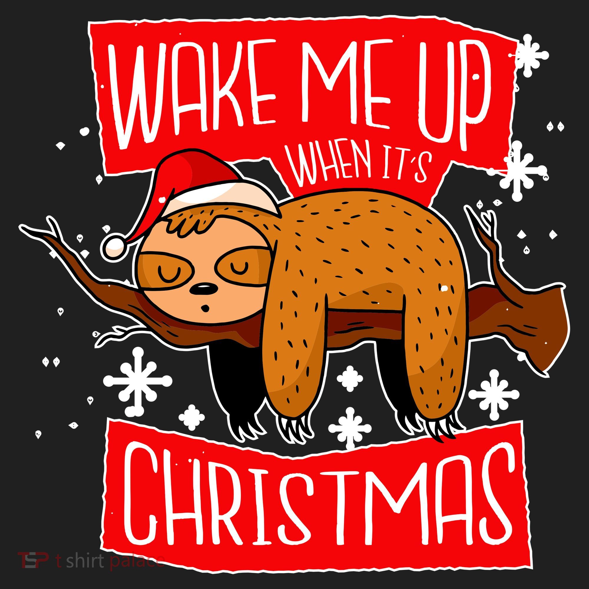 Wake Me Up When It's Christmas Funny Sloth Golf Towel
