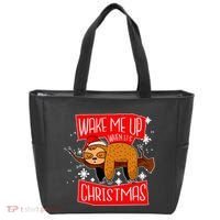 Wake Me Up When It's Christmas Funny Sloth Tote Bag thumb 0
