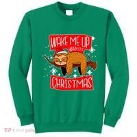 Wake Me Up When It's Christmas Funny Sloth Sweatshirt thumb 0