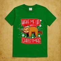 Wake Me Up When It's Christmas Funny Sloth T-Shirt thumb 5