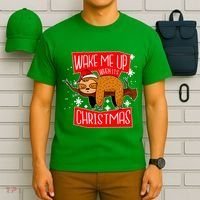 Wake Me Up When It's Christmas Funny Sloth T-Shirt thumb 6