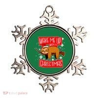 Wake Me Up When It's Christmas Funny Sloth Ornament thumb 0