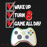 Wake Up Turn Eight Game All Day 8th Birthday Ornament thumb 1