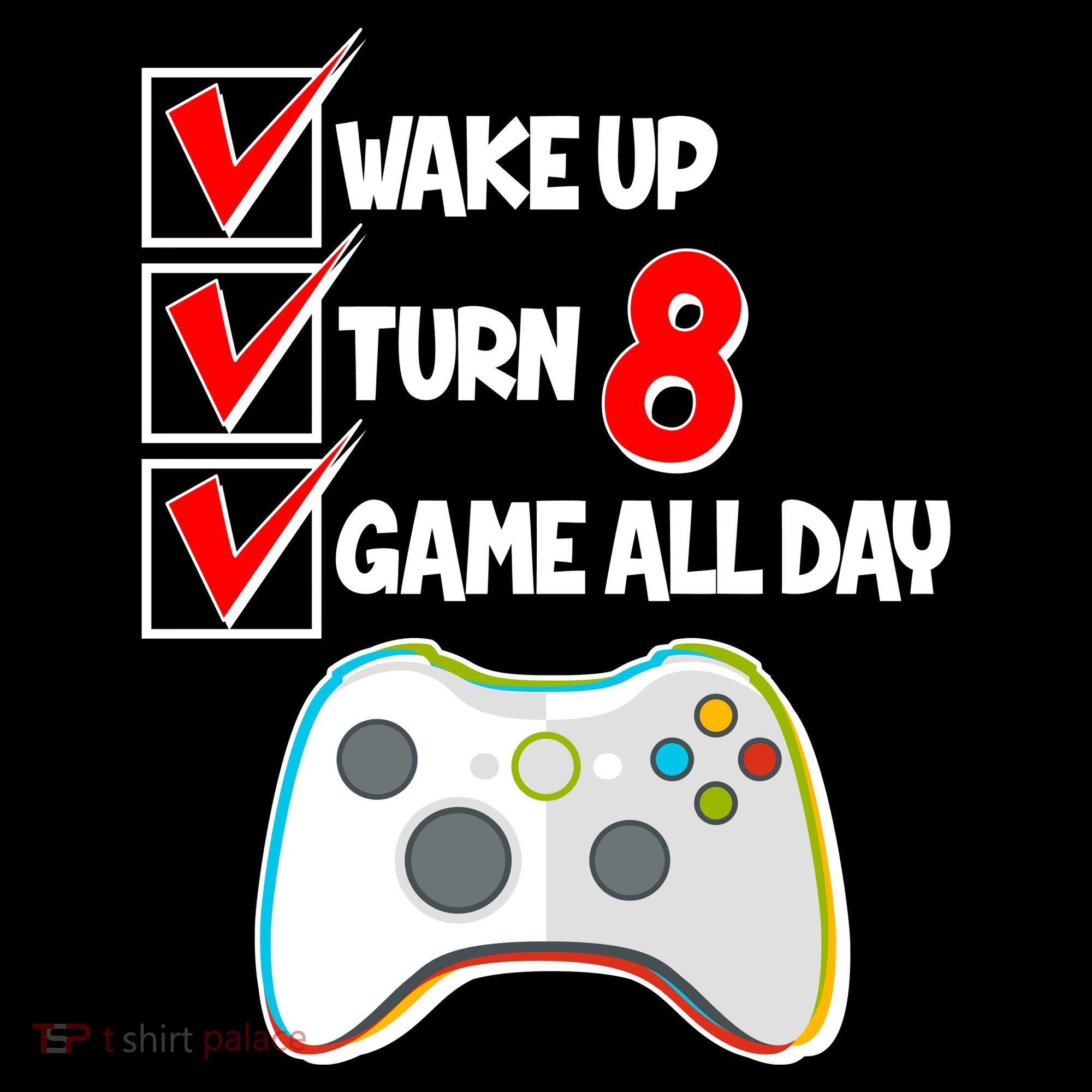 Wake Up Turn Eight Game All Day 8th Birthday Ornament