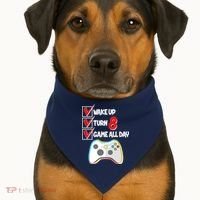 Wake Up Turn Eight Game All Day 8th Birthday USA-Made Doggie Bandana thumb 1