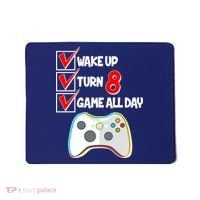 Wake Up Turn Eight Game All Day 8th Birthday Mousepad thumb 0