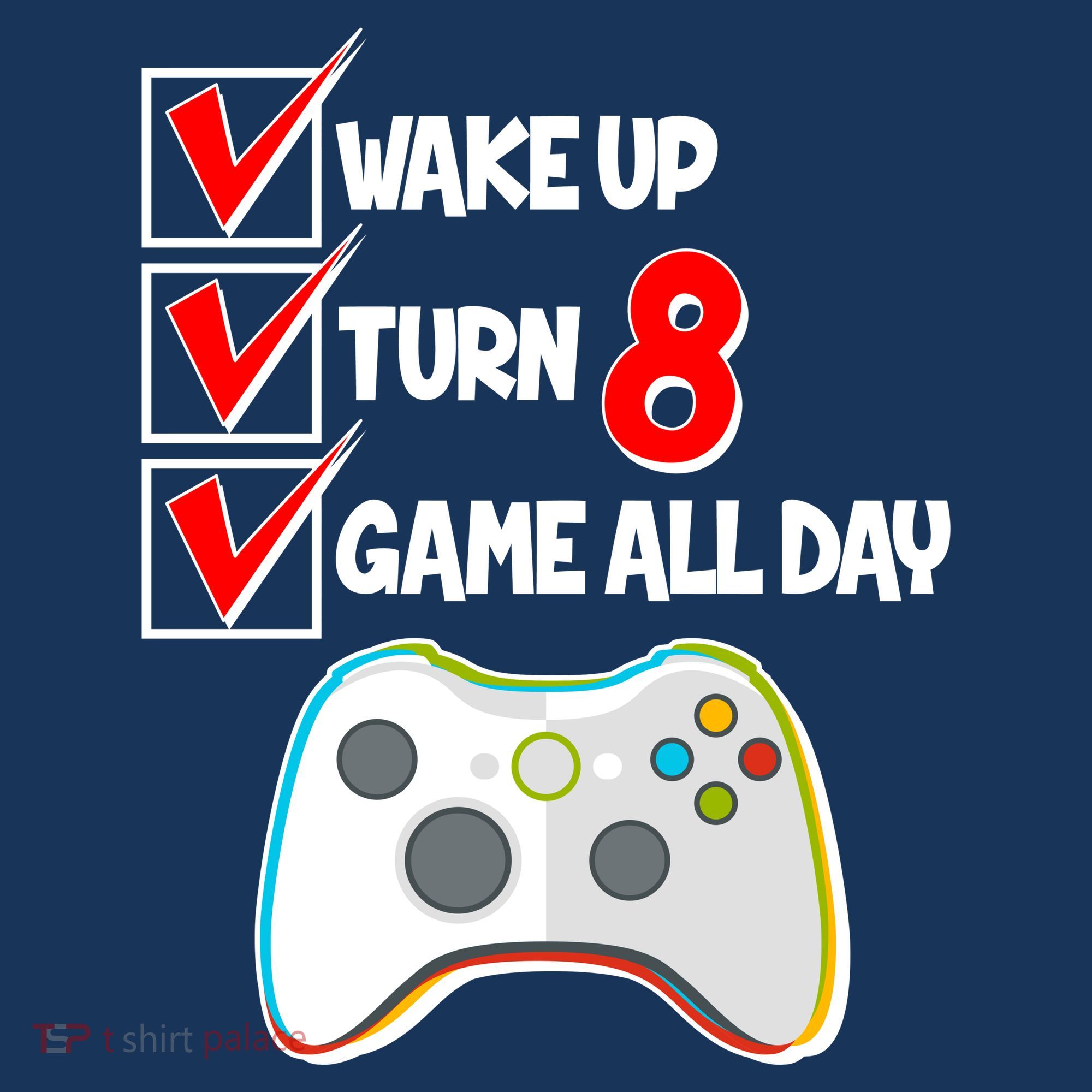Wake Up Turn Eight Game All Day 8th Birthday Mousepad