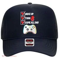 Wake Up Turn Eight Game All Day 8th Birthday Hat thumb 0