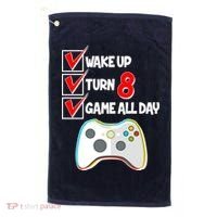 Wake Up Turn Eight Game All Day 8th Birthday Golf Towel thumb 0