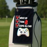 Wake Up Turn Eight Game All Day 8th Birthday Golf Towel thumb 2