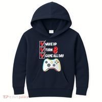 Wake Up Turn Eight Game All Day 8th Birthday Kids Hoodie thumb 0