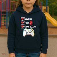 Wake Up Turn Eight Game All Day 8th Birthday Kids Hoodie thumb 3