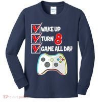 Wake Up Turn Eight Game All Day 8th Birthday Kids Long Sleeve Shirt thumb 0
