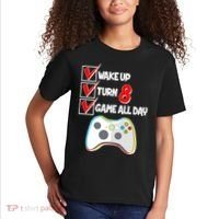 Wake Up Turn Eight Game All Day 8th Birthday Kids T-Shirt thumb 2