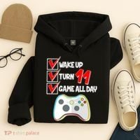 Wake Up Turn Eleven Game All Day 11th Birthday Hoodie thumb 4
