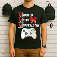 Wake Up Turn Eleven Game All Day 11th Birthday T-Shirt thumb 6