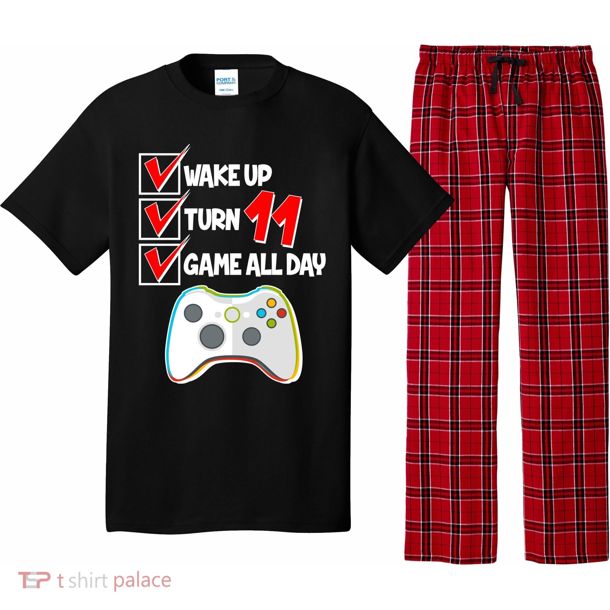 Wake Up Turn Eleven Game All Day 11th Birthday Pajama Set