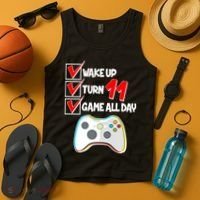 Wake Up Turn Eleven Game All Day 11th Birthday Tank Top thumb 4