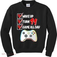 Wake Up Turn Eleven Game All Day 11th Birthday Kids Sweatshirt thumb 0