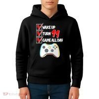 Wake Up Turn Eleven Game All Day 11th Birthday Kids Hoodie thumb 4
