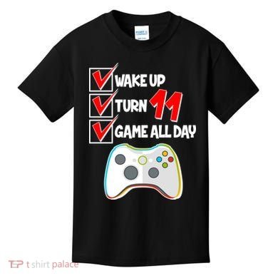 Wake Up Turn Eleven Game All Day 11th Birthday Kids T-Shirt