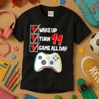 Wake Up Turn Eleven Game All Day 11th Birthday Kids T-Shirt thumb 3