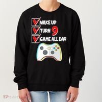 Wake Up Turn Nine Game All Day 9th Birthday Women's Sweatshirt thumb 0