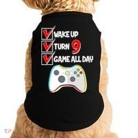 Wake Up Turn Nine Game All Day 9th Birthday Doggie Tank thumb 0